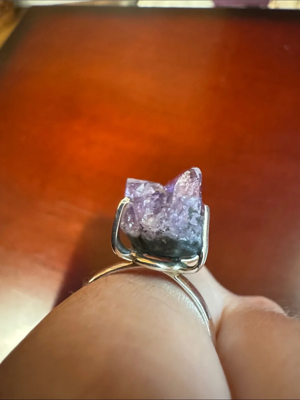 Gorgeous Amethyst Raw Crystal Statement Ring - Purple